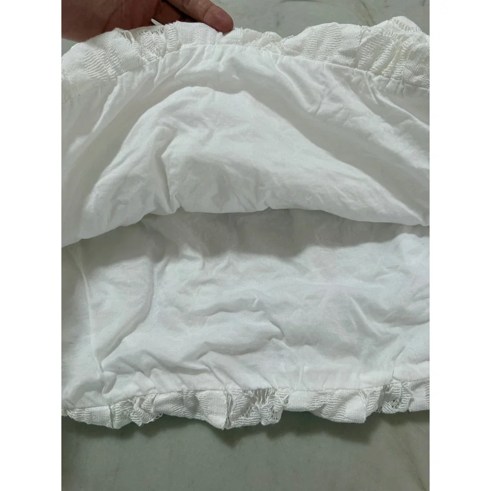 rina Turk White Textured Geo Geometric Lace Bubble Hem Mini Skirt Size 4